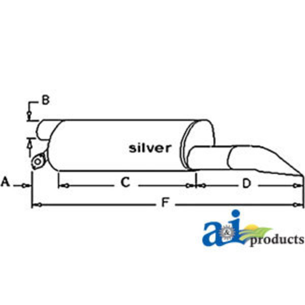A & I Products Muffler 53" x11.5" x11" A-A147046
